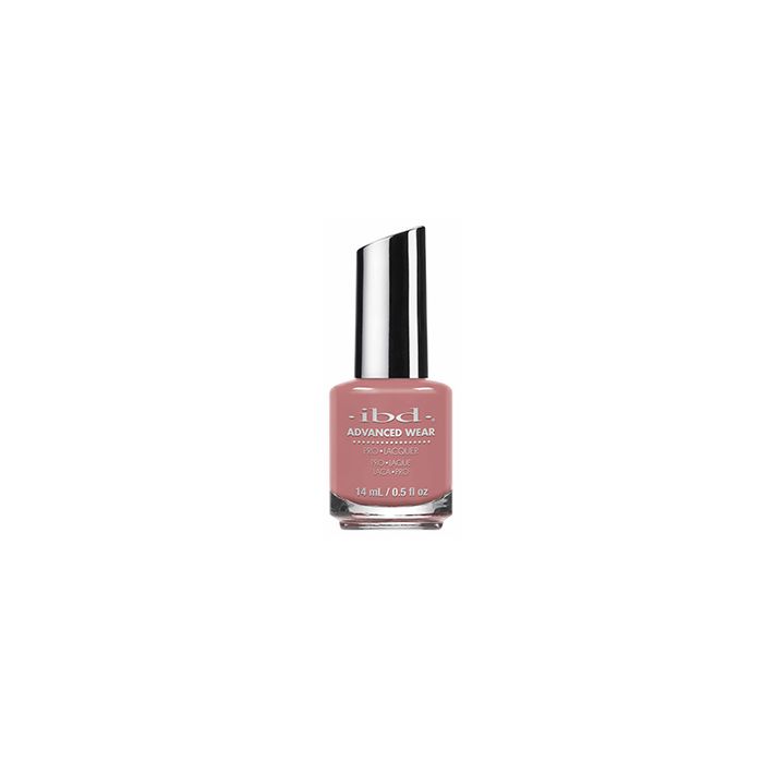 bottle of ibd Just Gel Polish Rich Rosewater subtle shimmer brown pink nail lacquer

